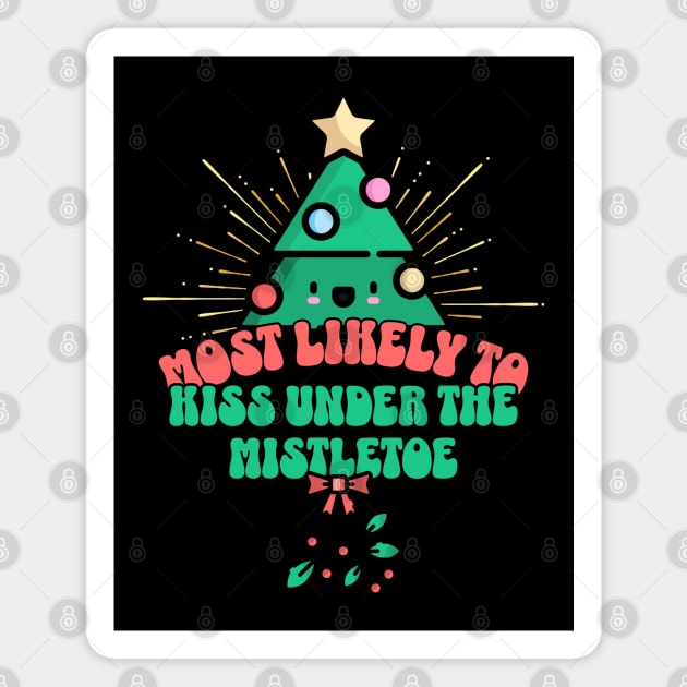 Retro Most Likely To Kiss Under the Mistletoe Magnet by HolidayBug